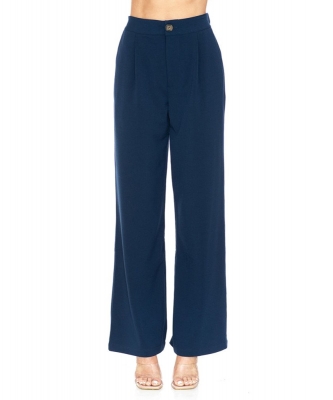 6 Pices Pack Wide Leg Pleated Trouser with Elasticized Back Waistban 74942 ECLIPSE